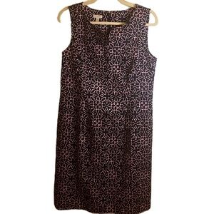 Womens Talbots Sheath Blue and Pink Sleeveless Mid Length Dress NWT Size 10P